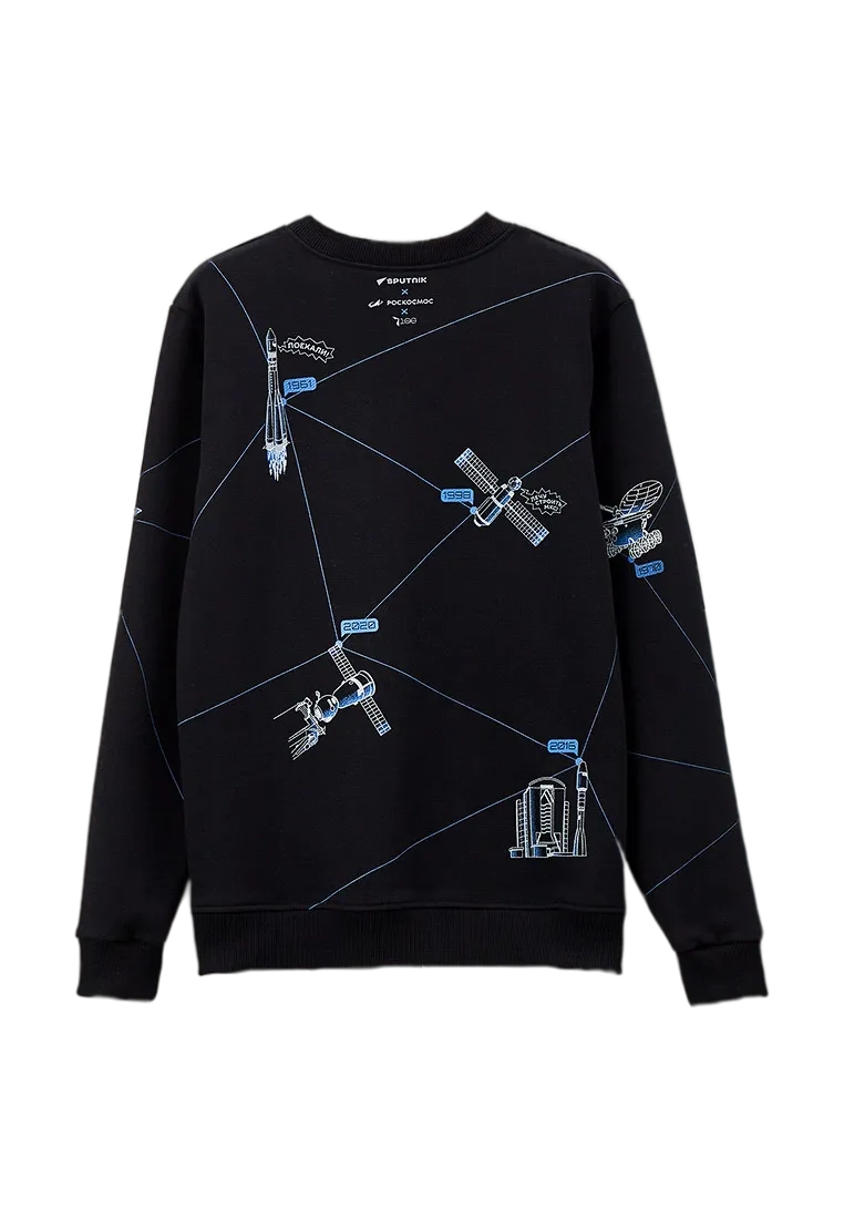 Sweatshirt "Roscosmos x Sputnik x 7.2.66" (Black)