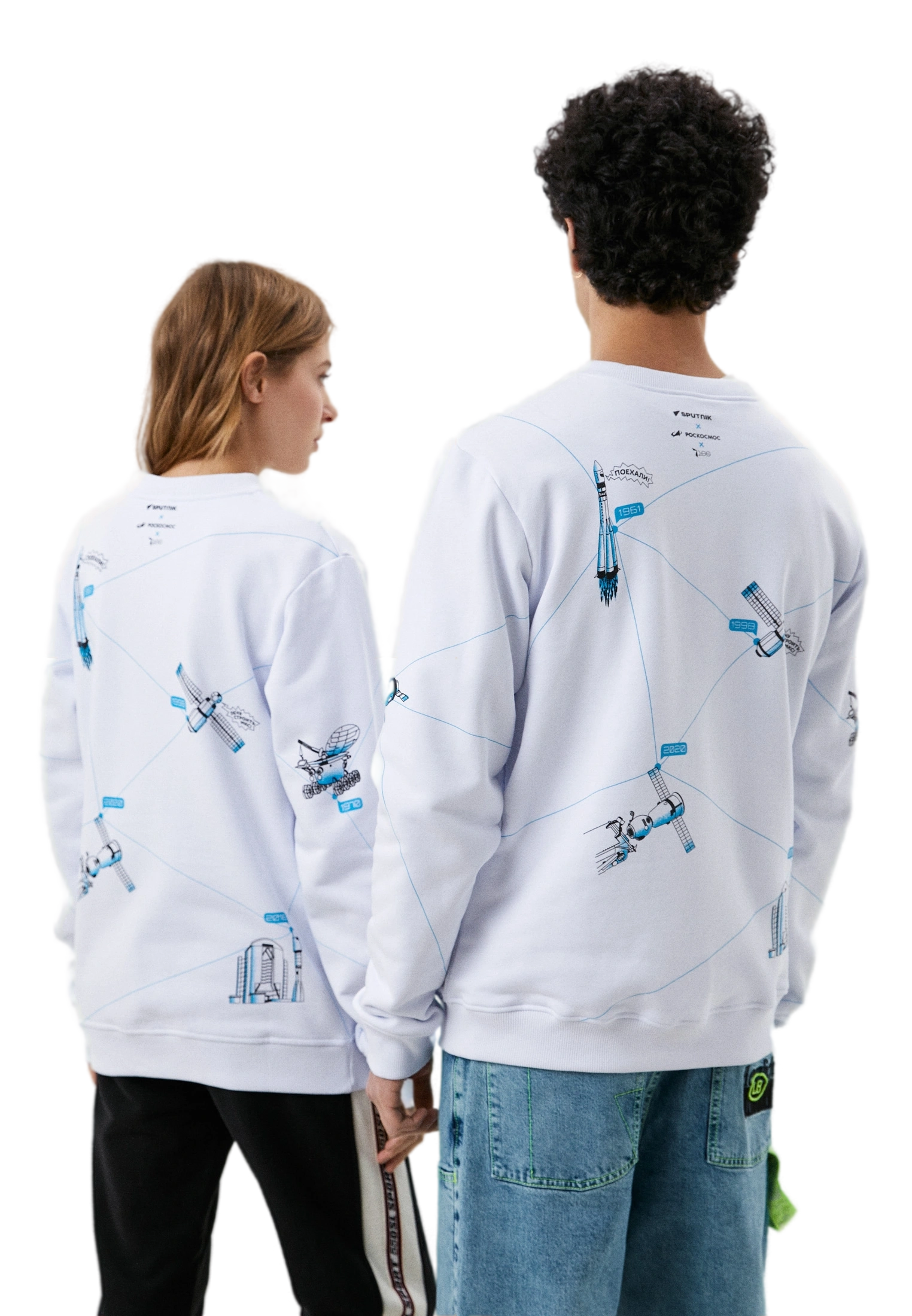 Sweatshirt "Roscosmos x Sputnik x 7.2.66" (White)