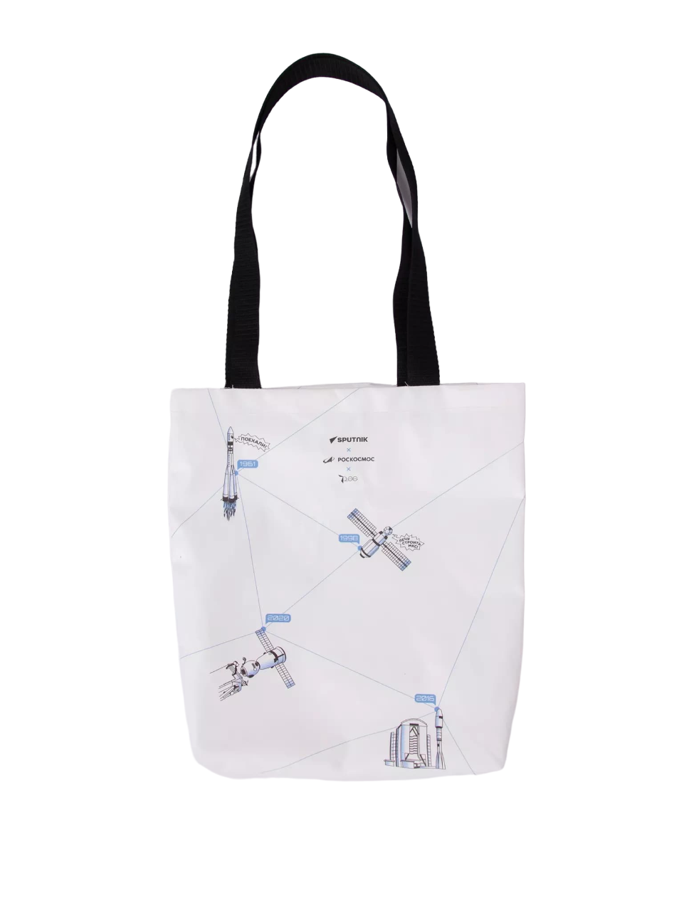 Shopper "Roscosmos x Sputnik x 7.2.66" color white